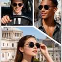 3 Pack Sunglasses Set for Men Women - Retro Round, Aviator Metal, Classic Plastic Black Frames & Lenses,Polarized UV400 Protection for Driving Beach Daily Outdoor