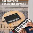 Donner Mini MIDI Keyboard, N-25 25 Key MIDI Controller for Beginner with Velocity-Sensitive Mini Keys&Light-up Rocker&Music Production Software, Small Controlador MIDI with 40 Teaching Courses