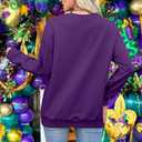 ALLTB Mardi Gras Sweatshirt for Women Carnival Outfit Shirt Fat Tuesday Shirt Holiday Party Long Sleeve Tops (XL)