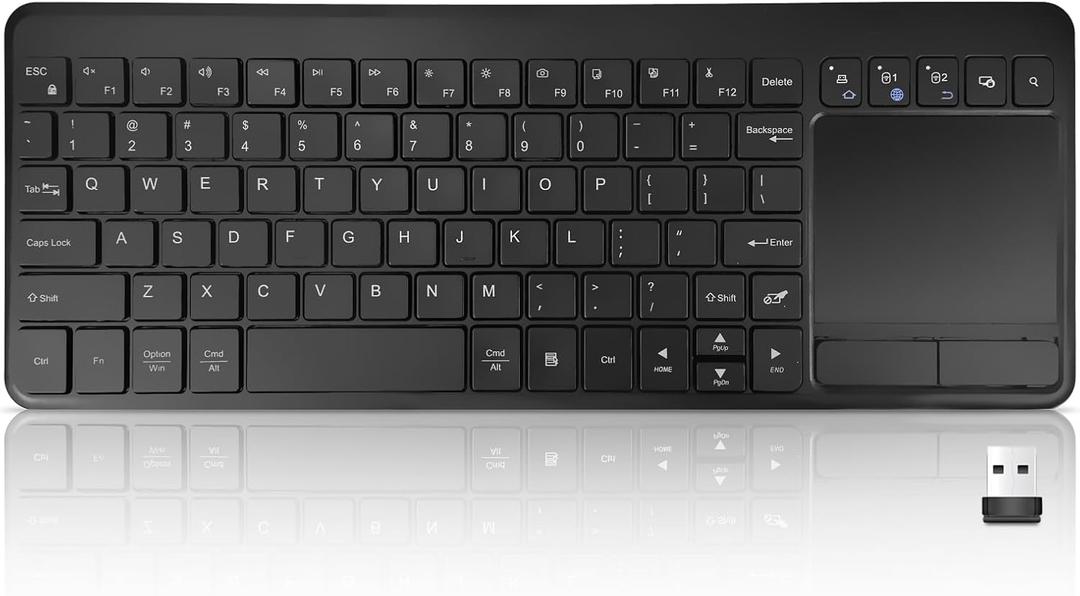 INFINMIND Wireless Bluetooth Touchpad Keyboard with 3-Device(1*USB,2*BT) Portable Computer Keyboard for Laptop,Tablet,Mac,Windows,Android,Chrome OS