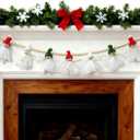 Christmas Green White Red Cute Snowman Xmas Bunting Garland Celebration Hanging Decorations for Holiday Christmas Party Supplies Home Fireplace Wall Window Decor (Green White Red Cute Snowman)