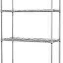 Homdox 6-Tier Storage Shelf Wire Shelving Unit Free Standing Rack Organization with Caster Wheels, Stainless Side Hooks, Silver Gray