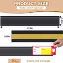 Spiareal 50 Pcs 47.8 x 1.38 Inch Shelf Label Strips Adhesive Back Stick on Data Price Tag Holder Clear PVC Adhesive Ticket Channel for Supermarkets Convenience Shops(Black)