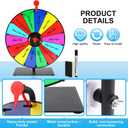 24-inch Prize Wheel with Stand, Heavy Duty Spinning Wheel for Prizes