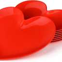 Nuogo 8 Pcs 11" Valentine's Plates Heart Shaped Melamine Plates Large Unbreakable Heart Dessert Dinner Charger Salad Serving Charger for Valentine's Party Anniversary Dating Wedding Table Decor (Red)