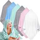 Chumia 6 Pack Baby Bath Towel Coral Fleece Soft Absorbent Newborn Hooded Towel for Kid 30 x 30 Inch Toddler Bath Blanket for Babies Infant Shower Gift(Multicolor)