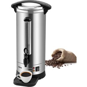VEVOR Commercial Coffee Urn, 110Cups/16.5L Stainless Steel Large Coffee Dispenser, 1500W 110V Electric Coffee Maker Urn For Quick Brewing, Hot Water Urn for Easy Cleaning