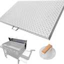 PREMIUM HOME Griddle Cover 36 Inch: for Blackstone Griddle | BONUS Meat Press | Blackstone Griddle Cover Accessories | Flat Top Griddle/Grill Cover | Use as Tabletop | Diamond Plate Aluminum