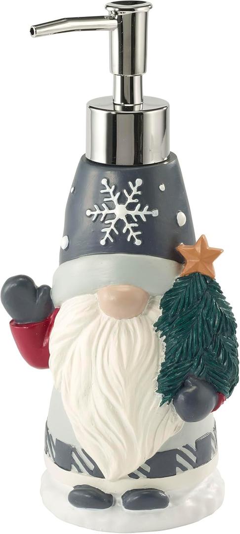 Avanti Linens - Lotion Pump/Soap Dispenser, Christmas Bathroom Decor (Winter Wonderland Gnome Collection)