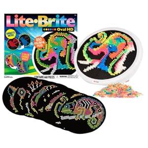 Lite Brite Oval High Definition - Light Up Toy – 650 Mini Pegs, 8 HD Design Templates, Great Gift for Girls and Boys Ages 6+