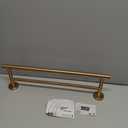 JQK Double Towel Bar Champagne Bronze, 19 Inch 304 Stainless Steel Thicken 0.8mm Towel Rack Bathroom, Towel Holder Wall Mount, Useable Length 16 Inch, TB100L16-CB