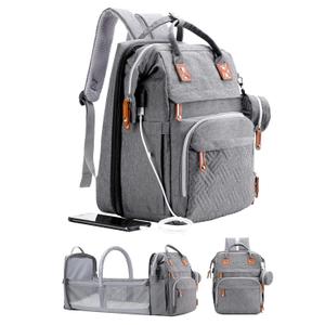ISMGN Diaper Bag Backpack with Changing Station, Baby Bag for Mom, Grey