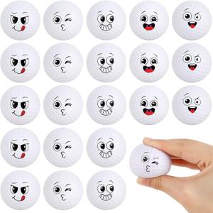 Hxezoc 20 Pieces Mini Face Golf Stress Balls Golf Party Favors Funny Face Foam Sports Balls Small Squeeze Anxiety Relief Toy for Kids Birthday Party, School Reward Carnival Party Supplies