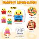 Gejoy 25 Pcs Mini Rubber Duck Toys Gifts Mini Colorful Ducks Decorations and Encouragement Birthday Motivational Positive Gifts for Colleague Staff Teacher