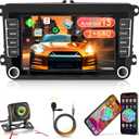 [2+64G] Android 13 Car Radio for VW Passat Jetta Golf Seat Skoda Polo Tiguan Beetle, 7 inch Touch Screen Volkswagen Stereo with CarPlay/Android Auto/Bluetooth/GPS/WiFi +AHD Backup Camera+MIC