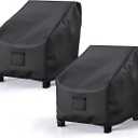 Patio Chair Covers for Outdoor Furniture Waterproof 2 Pack, Lawn Chair Covers 600D Heavy Duty Oxford Cloth, Large Covers for Lounge Lawn Deep Seat 29" W x 30" D x 36" H-Black