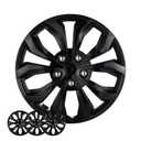 Biourstok 14 Inch Universal Hubcaps, Silver & Black Wheel Covers, Set of 4