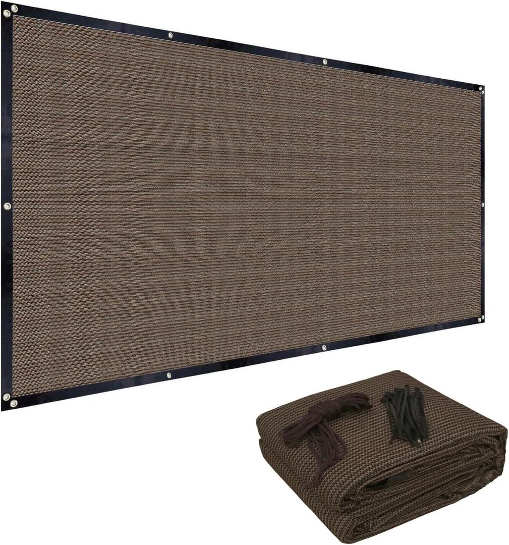 FAIR WIND 90% Sun Shade Cloth with Improved Grommets 3' x 6' Outdoor Sun Screen Fabric Cover for Patio Garden Pergola Canopy - Mocha