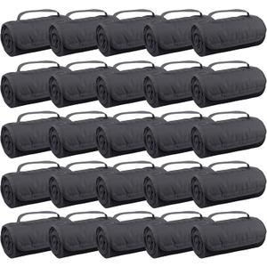 25 Ct of Roll-Up Blankets for Camping, Travel, Outdoors, Beach, Picnics Charcoal Hook + Loop Closure for Easy Use in Cars & on Airplanes Customizable for Promotions & Events