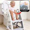 Potty Training Seat, Primlect Upgrade Ultra-Stable Toddler Toilet Seat for Kids Boys Girls, 2 in 1 Potty Training Toilet with Step Stool, Adjustable Seat and Ladder, Non-Slip Pad, Splash Guard (Grey)