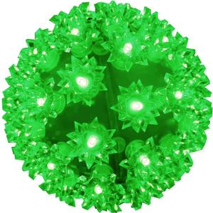 Christmas Lighted Ball 5.5" Outdoor Hanging Sphere Lights Orb 50 LED Green Starlight Sphere for Tree, Porch, Gazebo, Bedroom Decorations