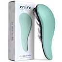 Glide Thru Detangling Brush by Crave Naturals - Tangle-Free Hairbrush for Curly and Straight Hair - Gentle Detangler for Kids, Teens, and Adults - Wet and Dry Hair Care - Travel-Friendly (1 Pack (Regular))