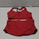 Summer Mae Maternity Ribbed High Waist Swimsuit Crop Top Bikini Bathing Suit High Cut Two Piece Pregnancy Swimwear (Medium, Wine Red)