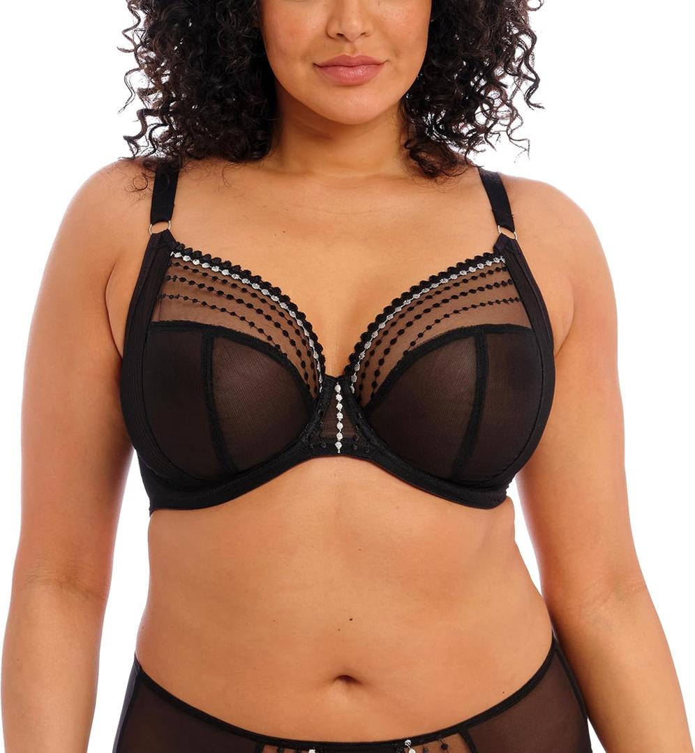 Elomi Womens Matilda Underwire Plunge Bra (40G, Black)