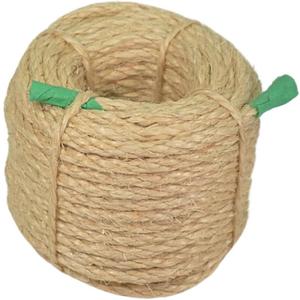Premium Brazilian Sisal Rope, Natural Fiber 100% Sisal, Ultra Durable, Chemical-Free, Ideal for DIY, Cats, Scratching Post Replacement, Home Decor, Garden, Crafting (1/4 50 ft / 6mm 15m)