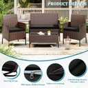 3 Pack of Outdoor Seat Cushion Replacement Set Suitable for 4 Pieces of Wicker Rattan Furniture Terrace Guest Set Sofa Chair (36x18x2, 18x18x2), Only Cover