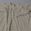 Saodimallsu Womens Crochet Swim Cover Up 2 Piece V Neck Sleeveless Front Tie Crop Tops Beach Mini Skirt Coverup Set (Small, Beige)