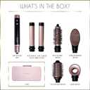 ELLA BELLA 6 in 1 Professional Hot Air Styler Dual Voltage Powerful Hair Dryer & Straightener Set Styling Without Heat Damage Fast Drying Curling Volumizing Straightening with Travel Case