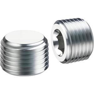 EVIL ENERGY 1/8" NPT Plugs Aluminum Socket Allen Head Silver, Pack of 2