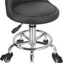 Rolling Stool Low Height Roller Stool Height Adjustable, Shop Stools Low Rolling Chair with Back, Garage Seat Stools Short Work Chair (Style 4), Height: 14.76 - 17.13 Inches