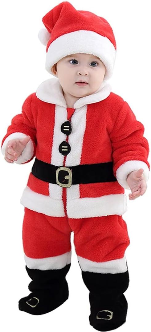 Baby Animal Costumes Toddler Halloween Dress Up Outfit (6-12 Months/Height 26"-29", Santa)