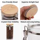 2 x Glass Coffee Canister Set with Shelf & Spoon 2 Piece Coffee Containers for Coffee Bean Storage Airtight Seal, Coffee Bar Accessories Filter Holder for Kitchen Organization