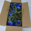 Hananona 50 Artificial Roses in Bulk, Fake Silk Roses Realistic Blue Roses for Wedding Centerpieces Flower Arrangement Home Decor (Blue)