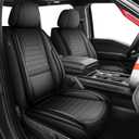 Car Seat Covers Fit for 2009-2026 Ford F150 2017-2026 F250 F350 F450 Waterproof Faux Leather Seat Covers (Full Set, Black)