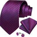 Men Plaid Solid Neckties Men's Tie Sets Silk Ties Pocket Square Cufflinks Wedding Party Business Suits Accessories
