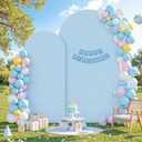 Blue Arch Backdrop Cover, Set of 2 Spandex Fitted Stretchy Arch Stand Covers, 2-Sided Round Top Chiara Backdrop Cover for Birthday Party Baby Shower Wedding Banquet Arch Decoration