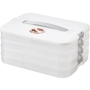 4-Layer Food Storage Containers with Lids Dumpling Storage Box,Good Sealing,Stackable Food Containers