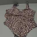 Foxiny Sexy Backless Cheeky High Cut Leg Thong V Neck One Piece Swimsuit (Medium, Leopard)