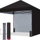 COOSHADE Pop Up Canopy Tent 10x10 with 2 Sidewalls, Outdoor Shade Instant Canopy Tents(Black)