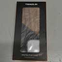 TENDLIN Compatible with iPhone 14 Pro Case Wood Grain with Carbon Fiber Texture Design Leather Hybrid Slim Case (Twill)