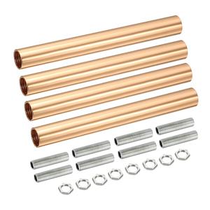 MECCANIXITY Threaded Extension Rod, 3.94" Lamp Pipe with Connector Light Fixture for Pendant Light Island Lighting Chandeliers Stems, French Gold 4 Set