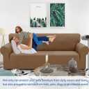 ZNSAYOTX 1 Piece Jacquard Couch Covers for 3 Cushion Couch Living Room High Stretch Sofa Cover Pets Dogs Friendly Anti Slip Thickened Slipcovers Furniture Protector (Large,New Pattern Light Coffee)