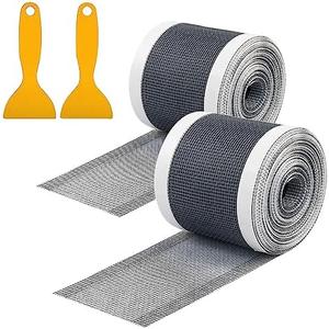 Qeke Disposable Hair Catcher - Mesh Stickers for Linear Shower Drain, 32.8 Foot Hair Stopper with Removal Tool, 2.75 Inch Width, 2 Pack