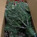 Christmas Planter Filler Tree Outdoor Prelit 2 Pack, 24" Urn Fillers for Porch Planters Pathway Battery Operated Light, Xmas Greenery Outside Decorations (Pine Blue)