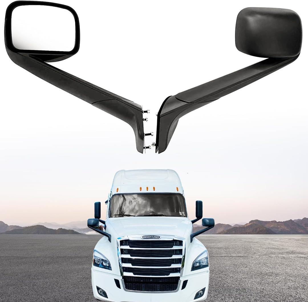 Hood Mirror Replacement for Freightliner Cascadia 2018+,Semi Trucks Freightliner Cascadia Accessories, Black,Driver and Passenger SideElectric with Heater