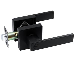 JO.KO Keyless Entry Door Lock, Square Door Lever for Bedroom, Passage Door Privacy Locking Interior/Exterior Entry Door Knob/Heavy Duty